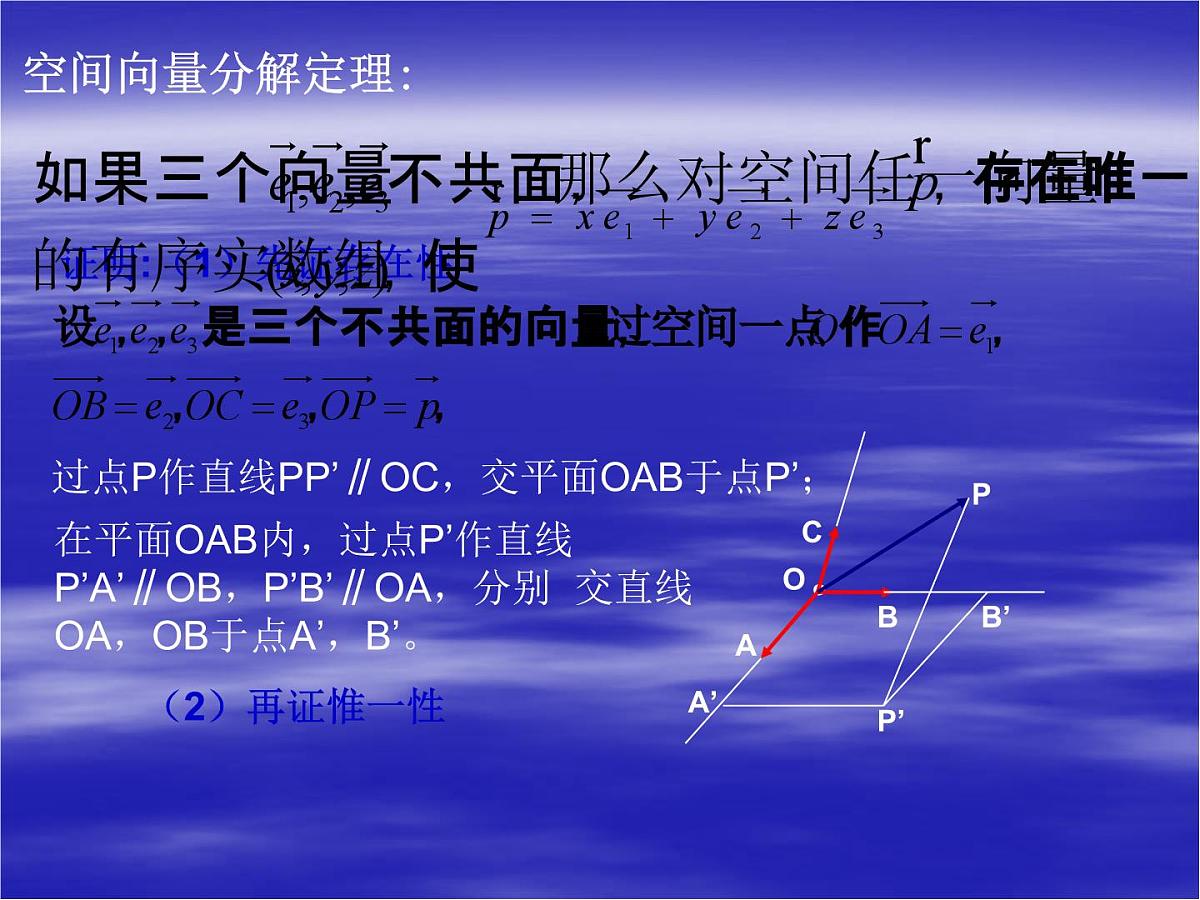 人教课标B版高中数学选修2-1 3-1-2《空间向量的基本定理》教学课件第7页