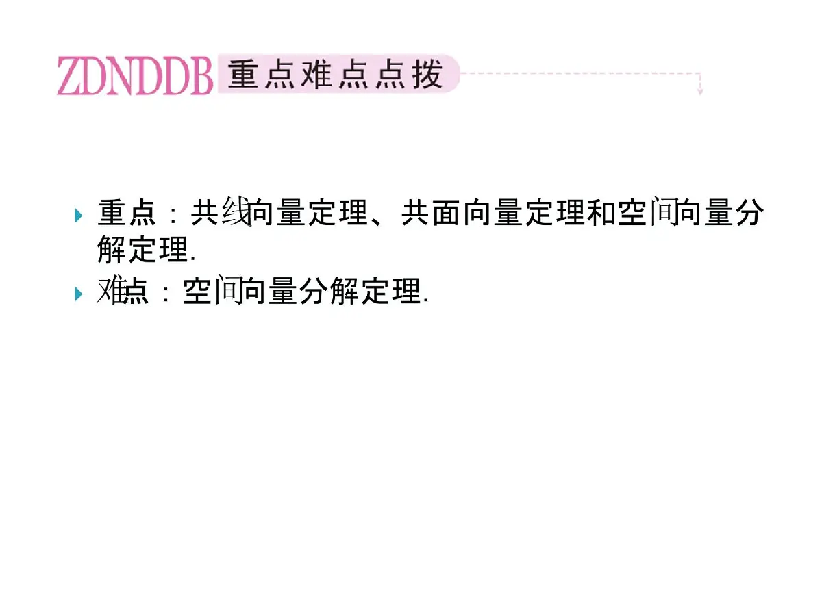 人教课标B版高中数学选修2-1 3-1-2《空间向量的基本定理》课件第3页
