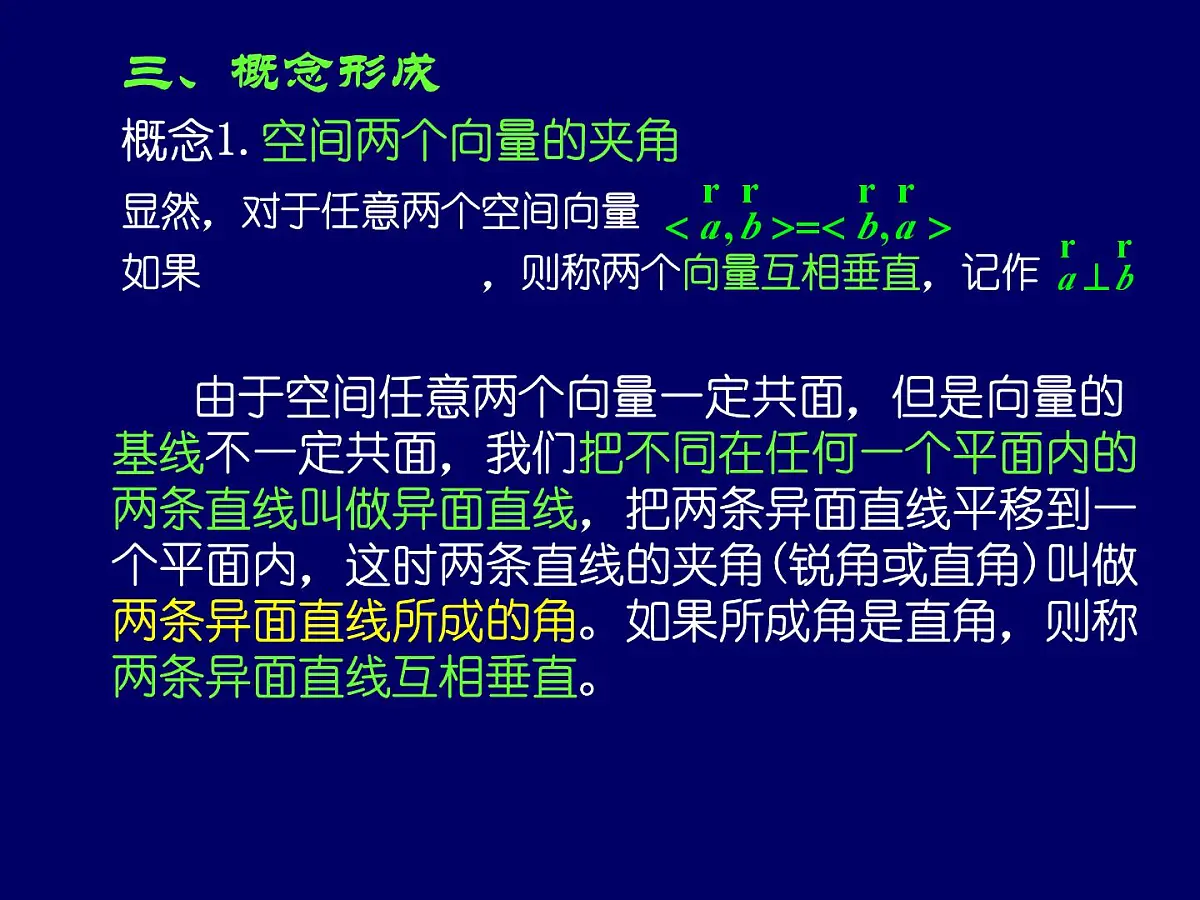 人教课标B版高中数学选修2-1 3-1-3《两个向量的数量积》课件第7页