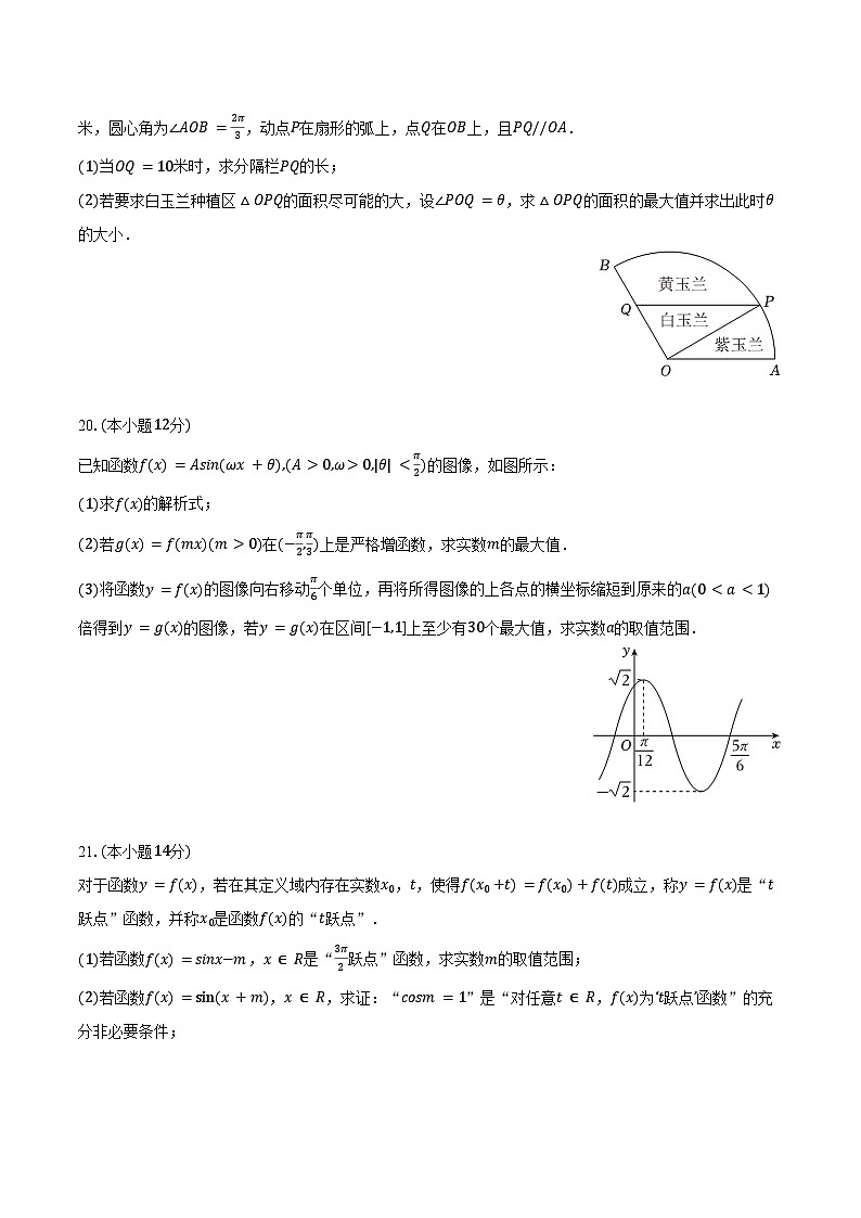 2024-2025学年上海市浦东新区南汇中学高一（下）期中数学试卷（含解析）第3页