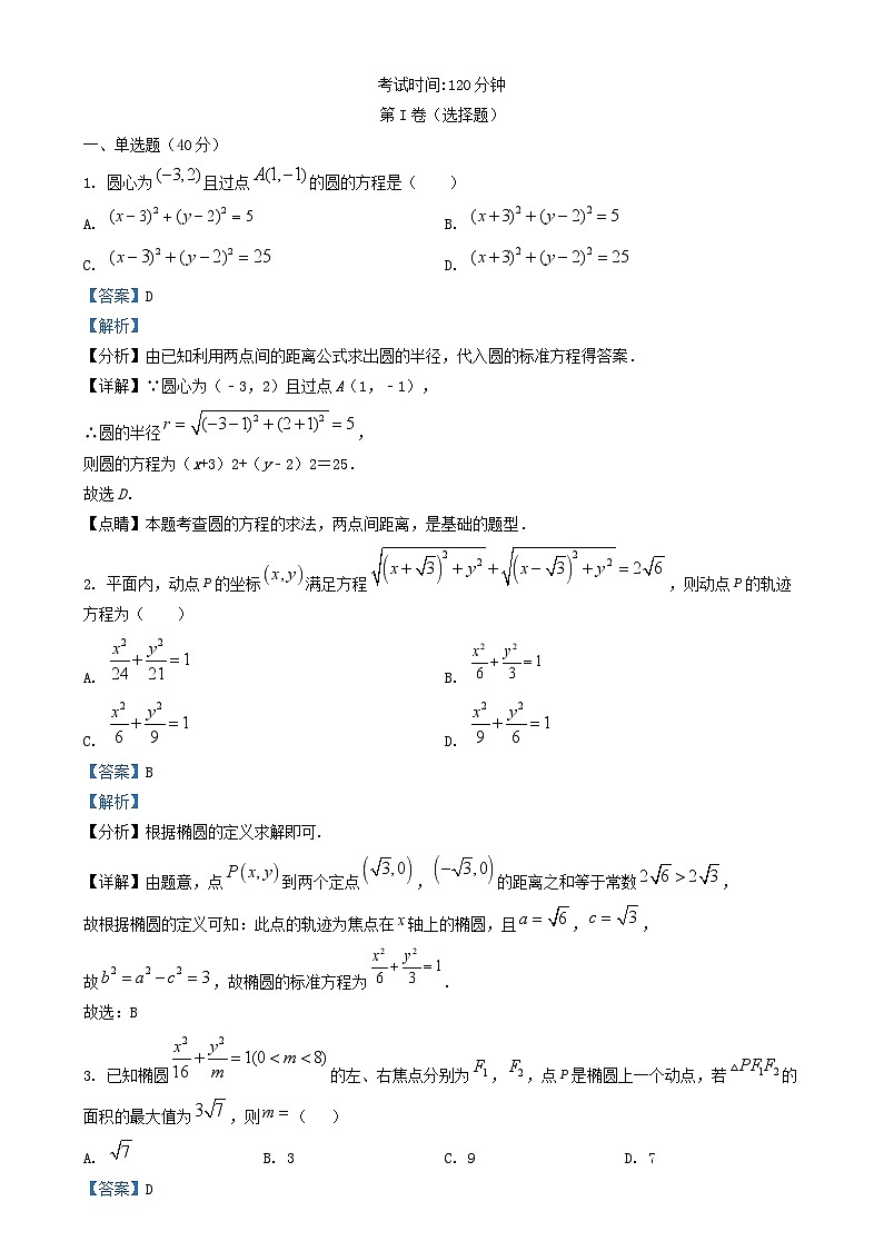 四川省眉山市东坡区2024_2025学年高二数学上学期1月期末联合考试试题含解析第1页