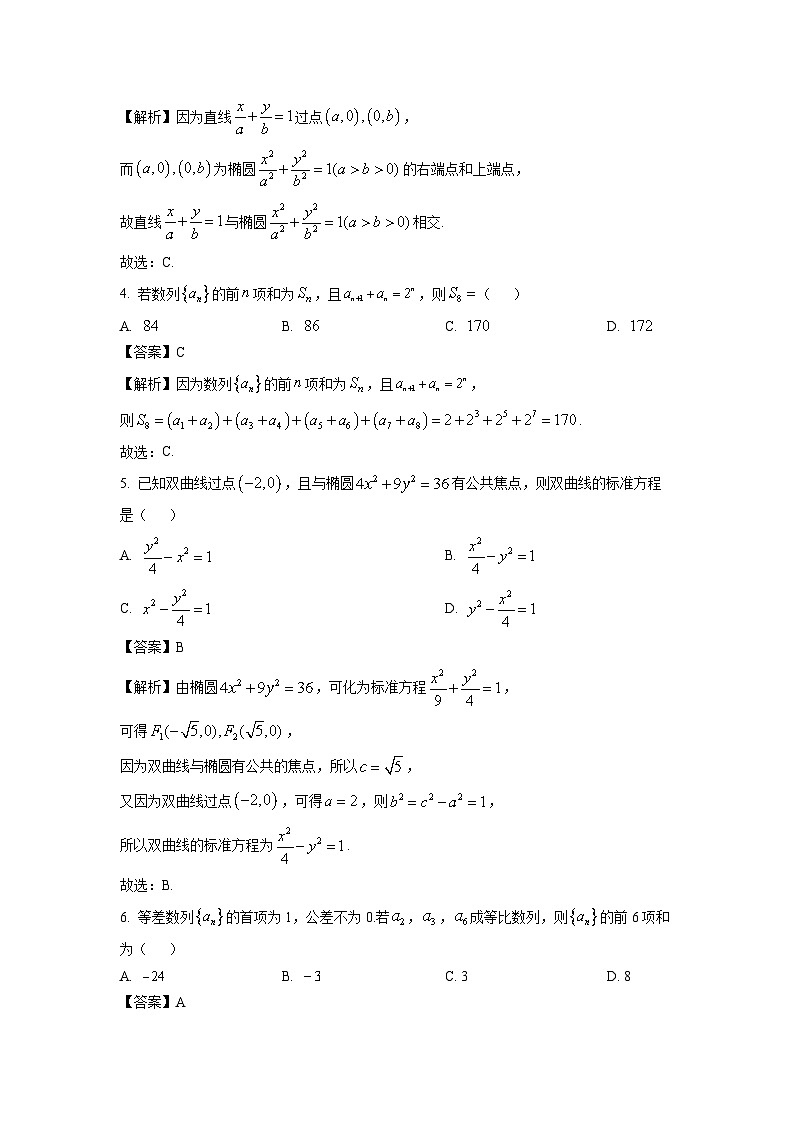 【数学】天津市河北区2024-2025学年高二上学期期末质量检测试卷（解析版）第2页