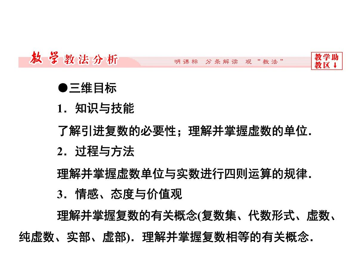 人教课标B版高中数学选修2-2 3-1《实数系、复数的概念》 教学课件第3页