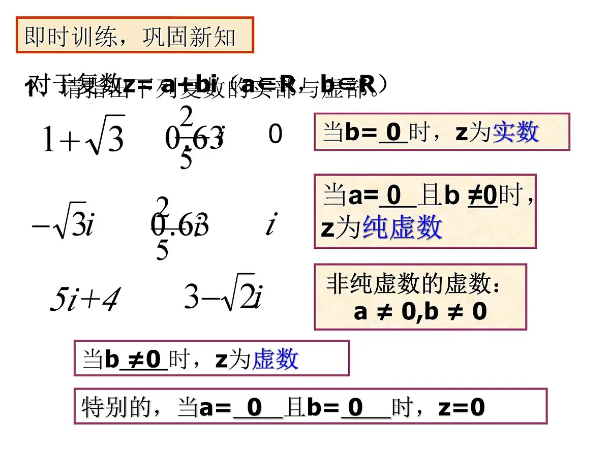 人教课标B版高中数学选修2-2 3-1-1《实数系、复数的概念》教学课件第7页