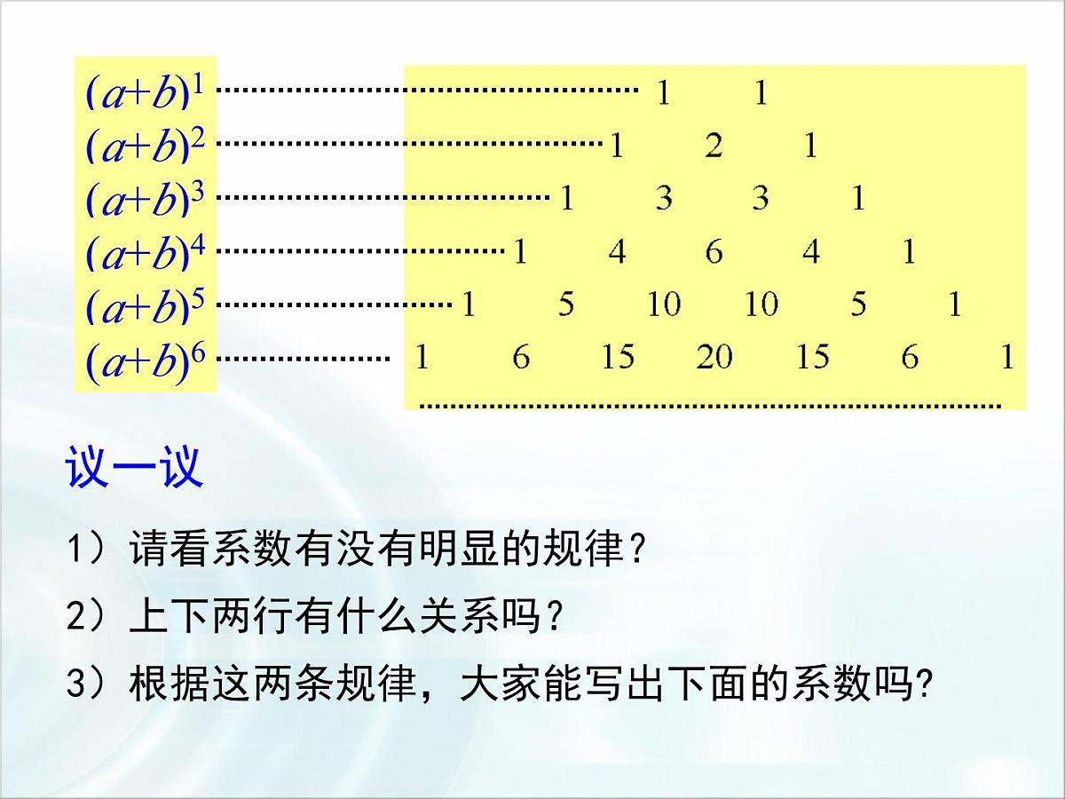 人教课标B版高中数学选修2-3 1-3-2《杨辉三角》课件第6页