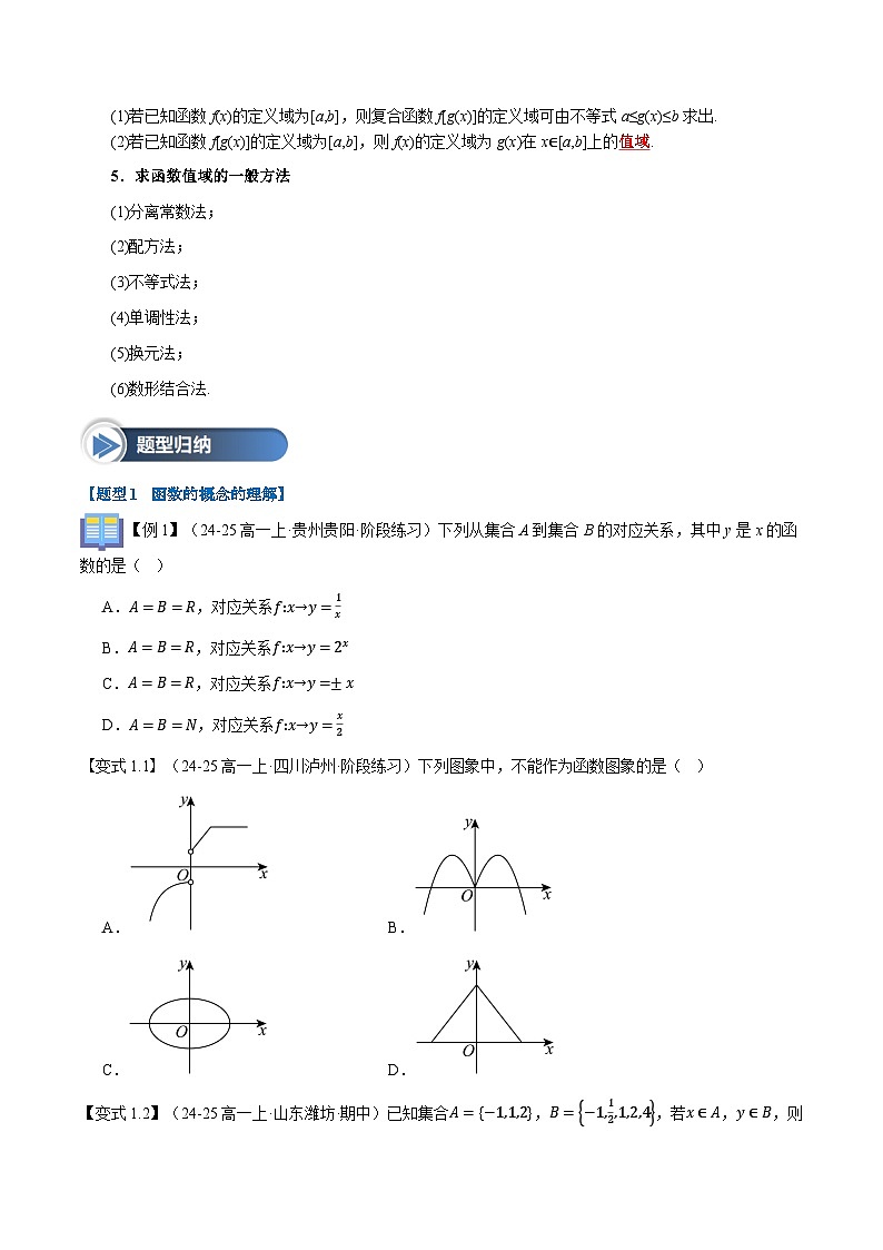第09讲 函数的概念及其表示（九大题型+思维导图+知识梳理+课后作业）（人教A版2019必修第一册）（原卷版）第3页