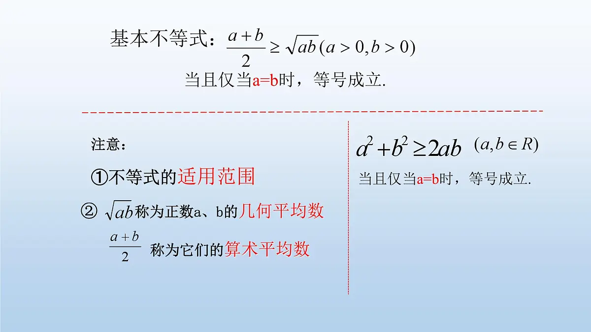 人教课B标版高中数学必修5 3-2《均值不等式第一课时》课件第8页