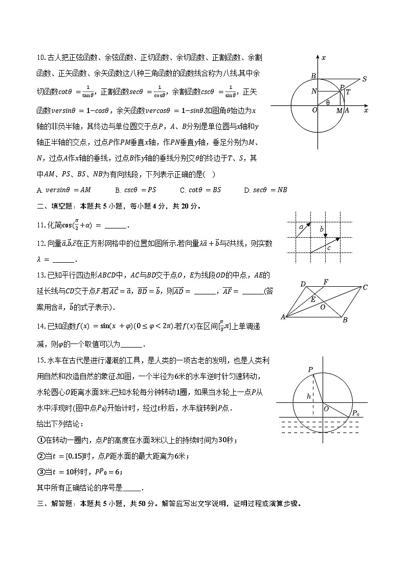 2024-2025学年北京市人大附中石景山学校高一（下）期中数学试卷（含答案）第2页