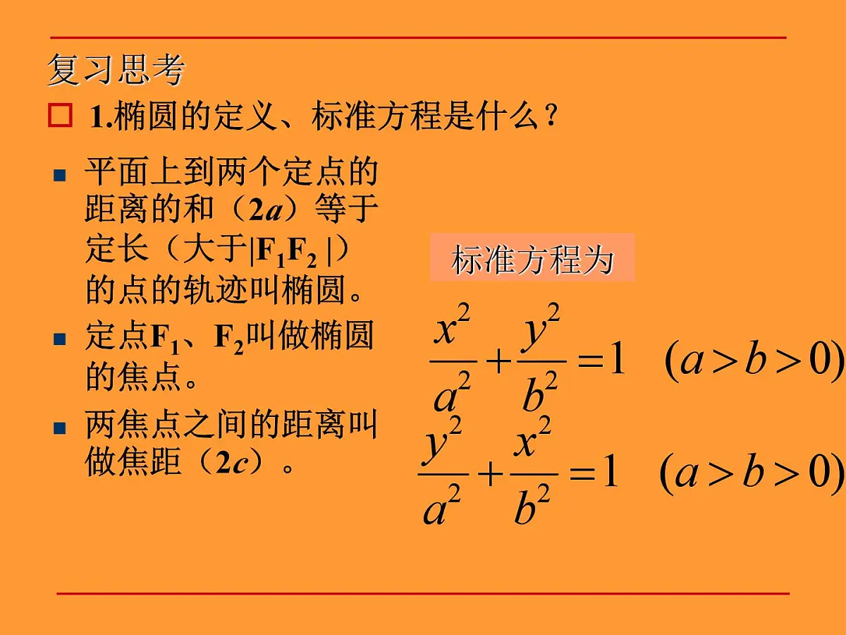 人教课标B版高中数学选修1-1 2-1-2《椭圆的几何性质》教学课件第2页