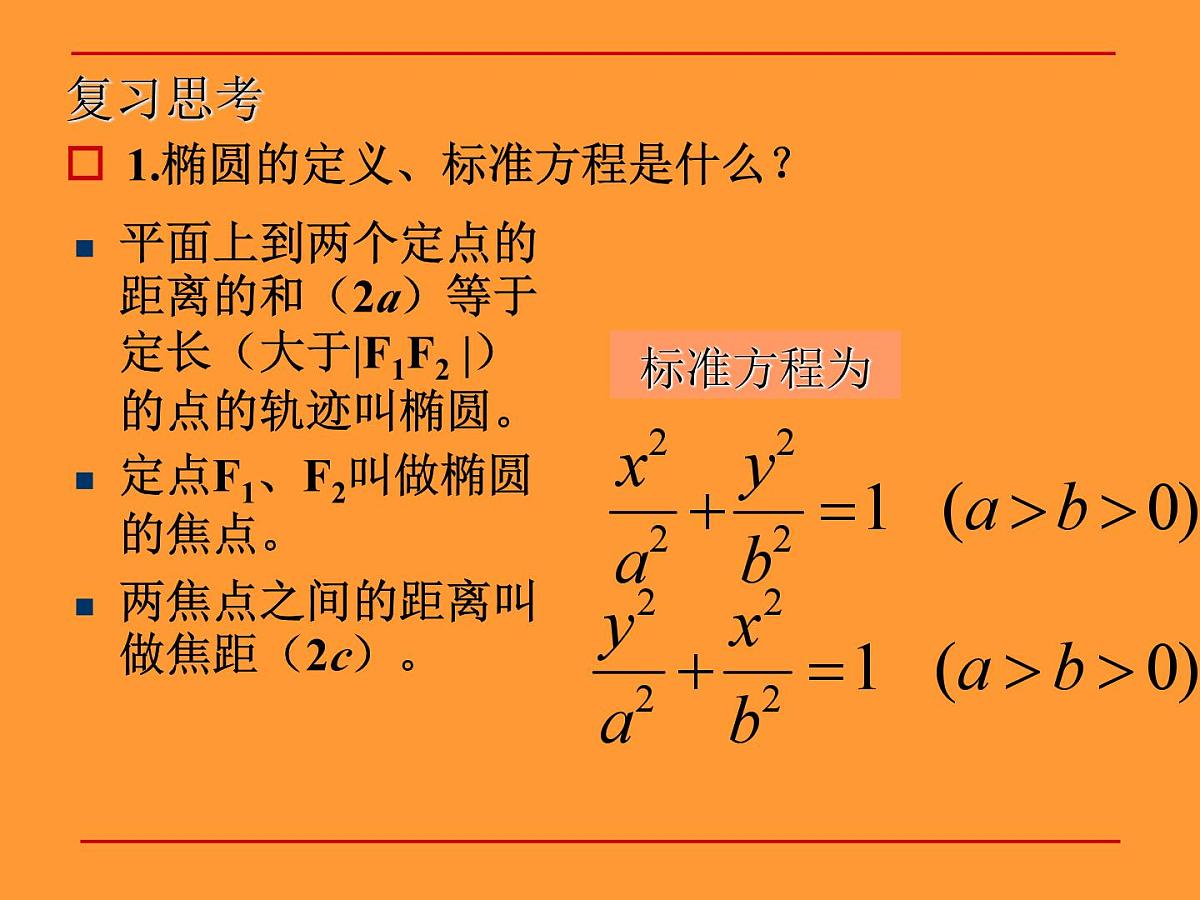 人教课标B版高中数学选修1-1 2-1-2《椭圆的几何性质》教学课件第2页