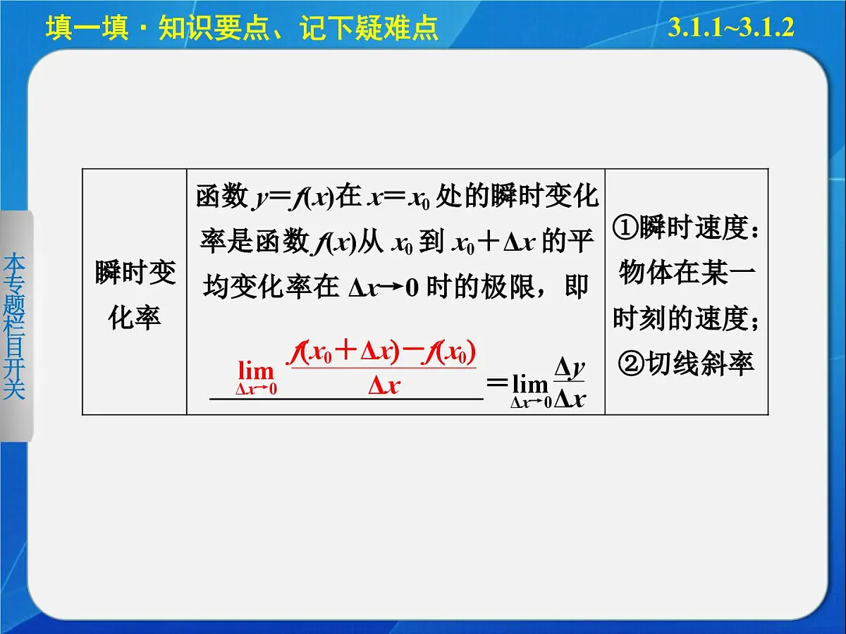 人教课标B版高中数学选修1-1 3-1《函数的平均变化率、瞬时速度与导数》教学课件第4页