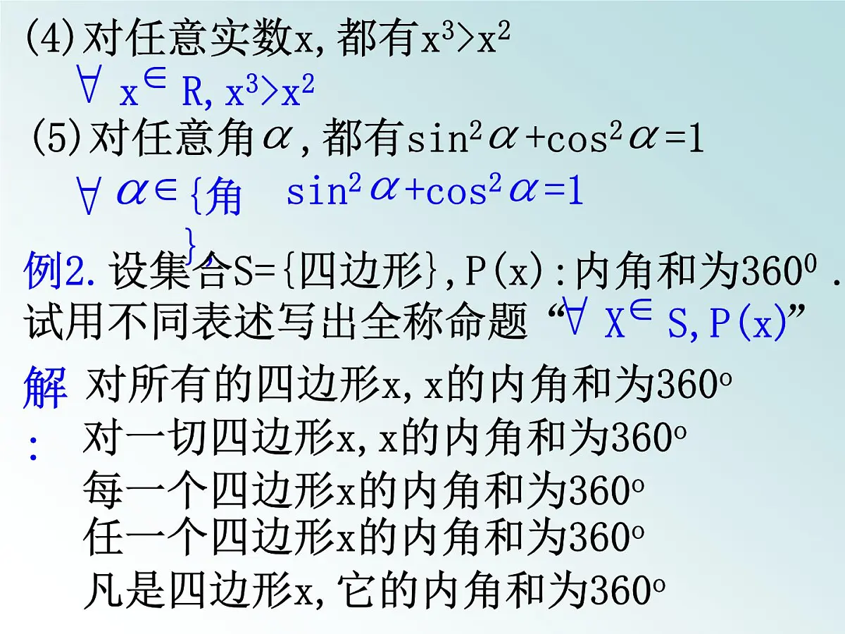 人教课标B版高中数学选修2-1 1-1-2《量词》课件第8页
