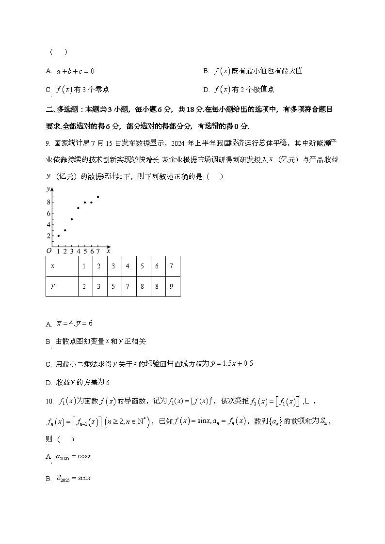 2024_2025学年四川省达州市高三上学期第一次月考数学试卷第3页
