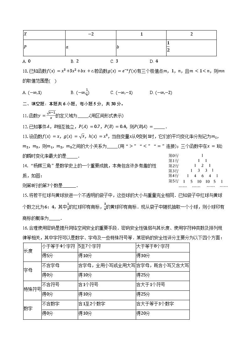 2024-2025学年北京市朝阳区三里屯一中高二（下）期中数学试卷（含答案）第2页