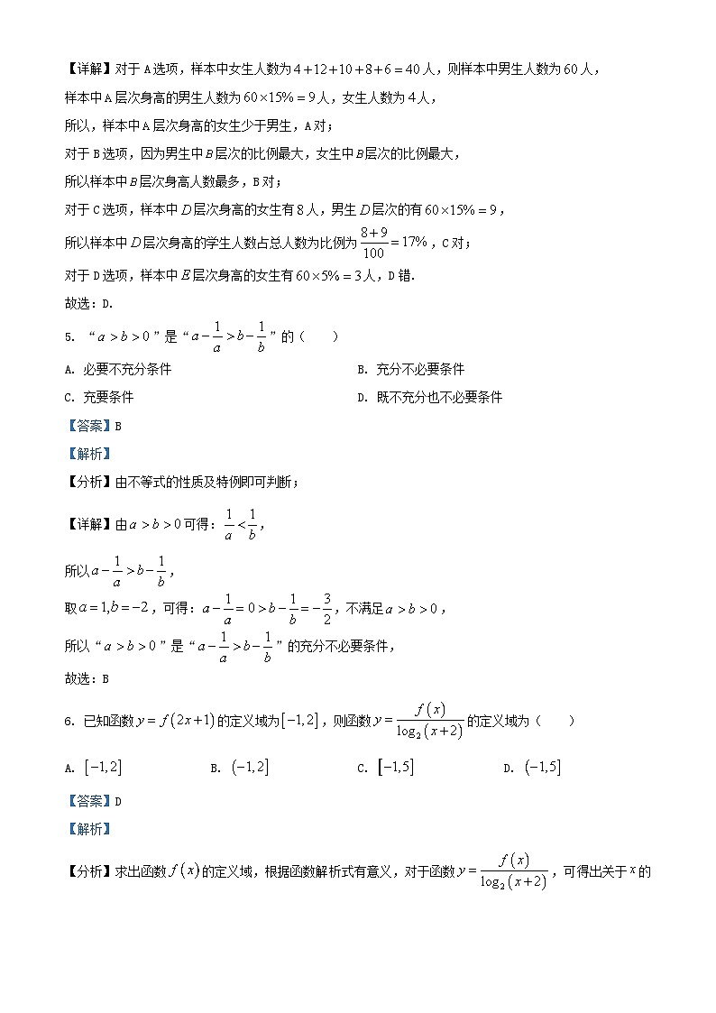 辽宁省葫芦岛市2024_2025学年高一数学上学期1月期末考试试卷含解析第3页