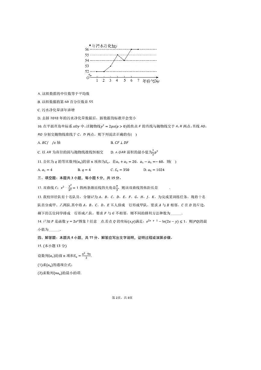 2024～2025学年山西省长治市长治二中高二下期中数学试卷(B卷)(含答案)第2页
