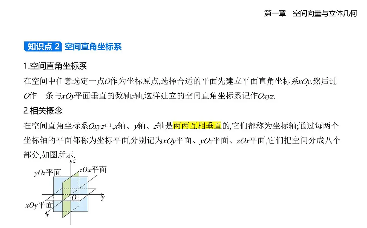 1.1.3 空间向量的坐标与空间直角坐标系知识点串讲课件-人教 B版高二上册数学（选必一）第4页