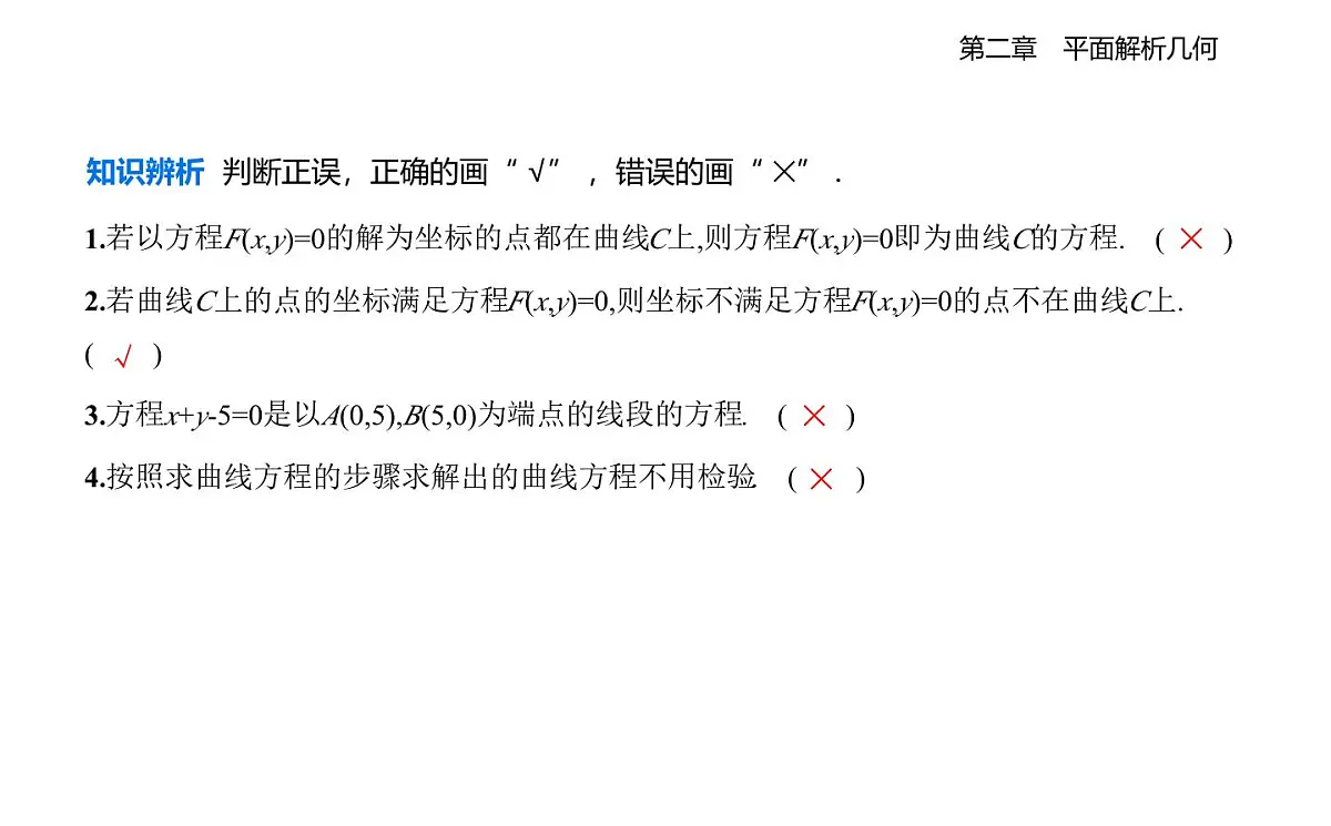 2.4 曲线与方程知识点串讲课件-人教 B版高二上册数学（选必一）第2页