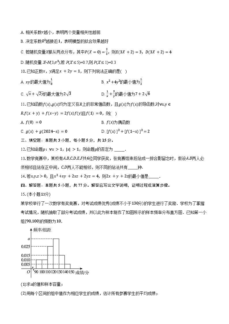 2024-2025学年安徽省合肥市第七中学高二下学期期末考试数学试卷（含答案）第2页