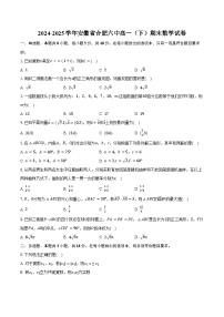 2024-2025学年安徽省合肥六中高一（下）期末数学试卷（含解析）