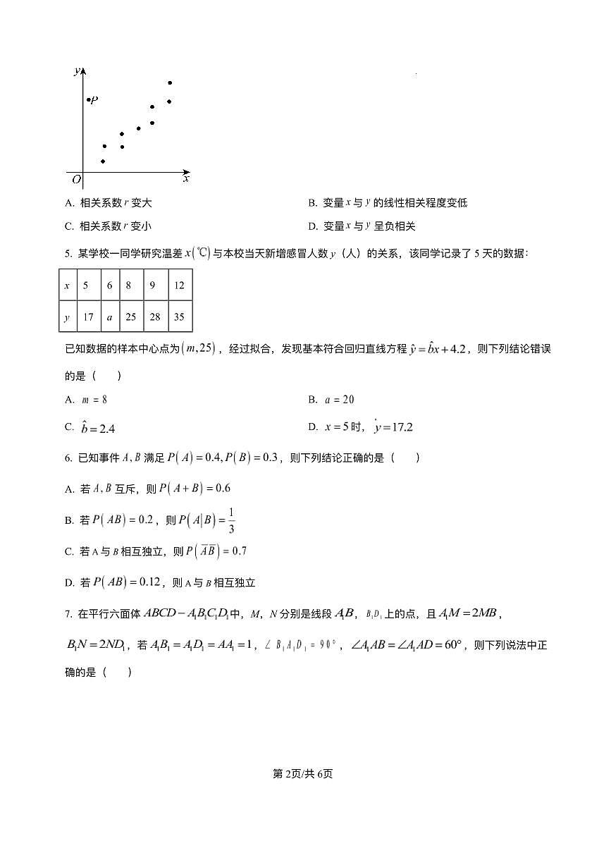 甘肃省临夏州2024-2025学年高二下学期期末质量监测数学试卷第2页