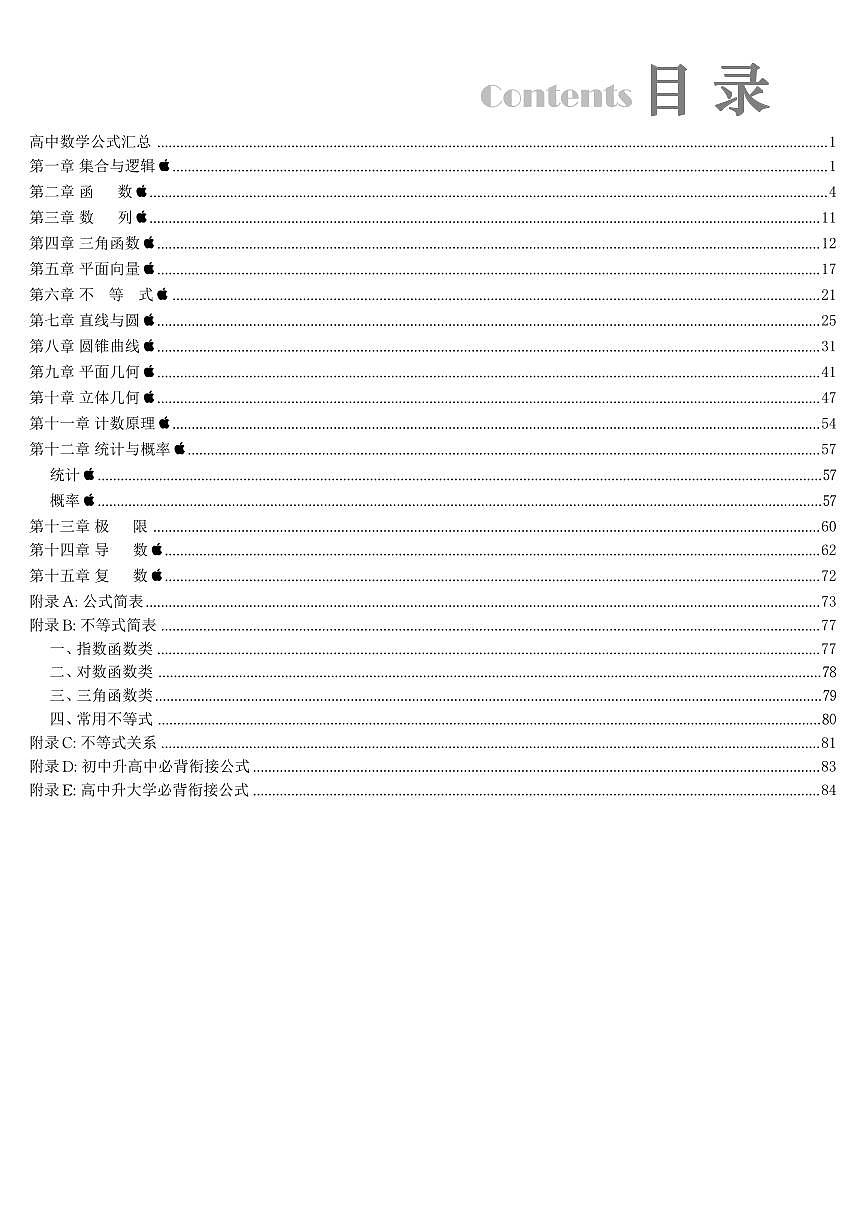 高中数学公式手册学案-高考数学一轮专题第1页