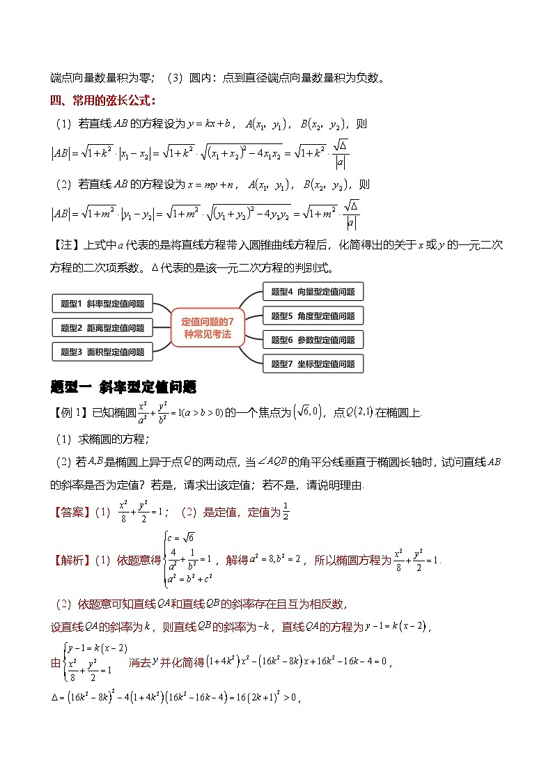 人教A版选择性必修一高二数学上册期末复习  圆锥曲线专题：定值问题的7种常见考法（解析版）第2页