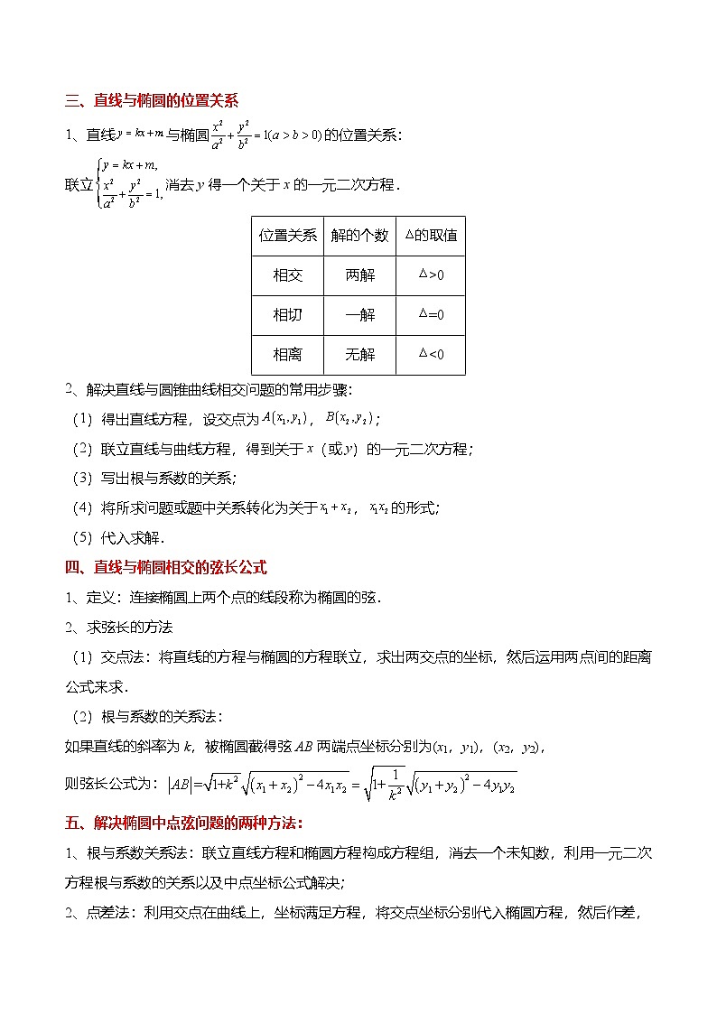 人教A版选择性必修一高二数学上册同步考点归纳讲与练 3.1.2 椭圆的简单几何性质（原卷版）第2页