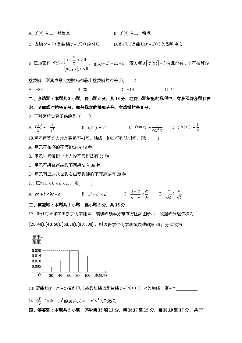 2024~2025学年陕西省榆林市府谷县高三上学期10月月考数学试卷（含答案）第2页