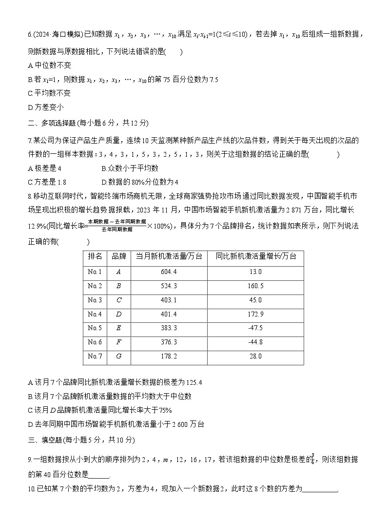 2026届高三一轮复习练习试题（标准版）数学第九章9.2用样本估计总体（Word版附答案）第2页
