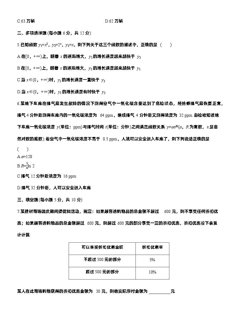 2026届高三数学一轮复习练习试题（基础版）第二章2.12函数模型的应用（Word版附答案）第2页