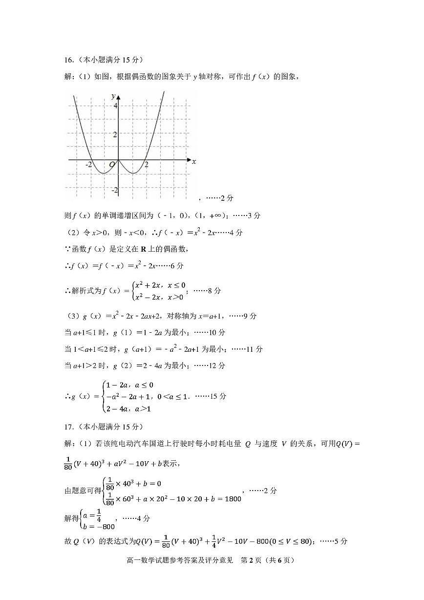 山东省实验中学2025-2026学年高一上学期开学适应性质量检测数学答案第2页