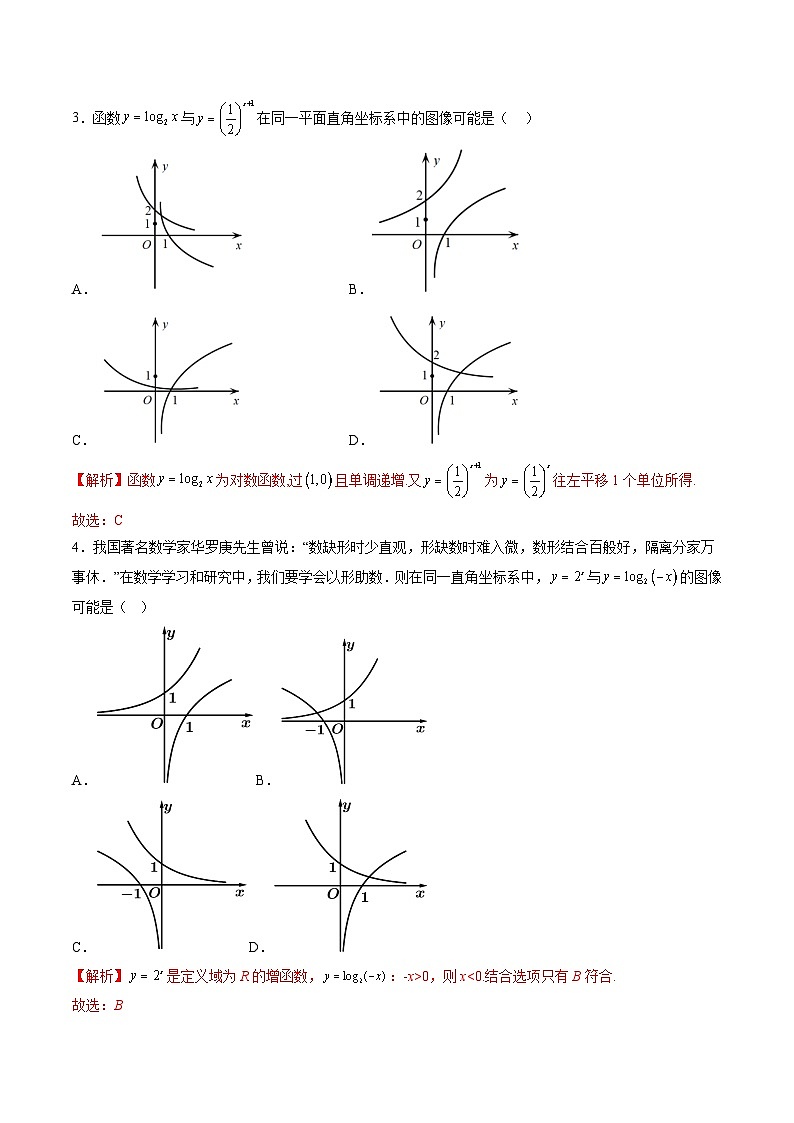 （人教A版）必修一高一数学上册同步重点通关练习卷22 对数函数图象的应用（解析版）第2页
