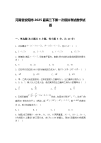 河南省安阳市2025届高三下第一次模拟考试数学试题（含答案解析）