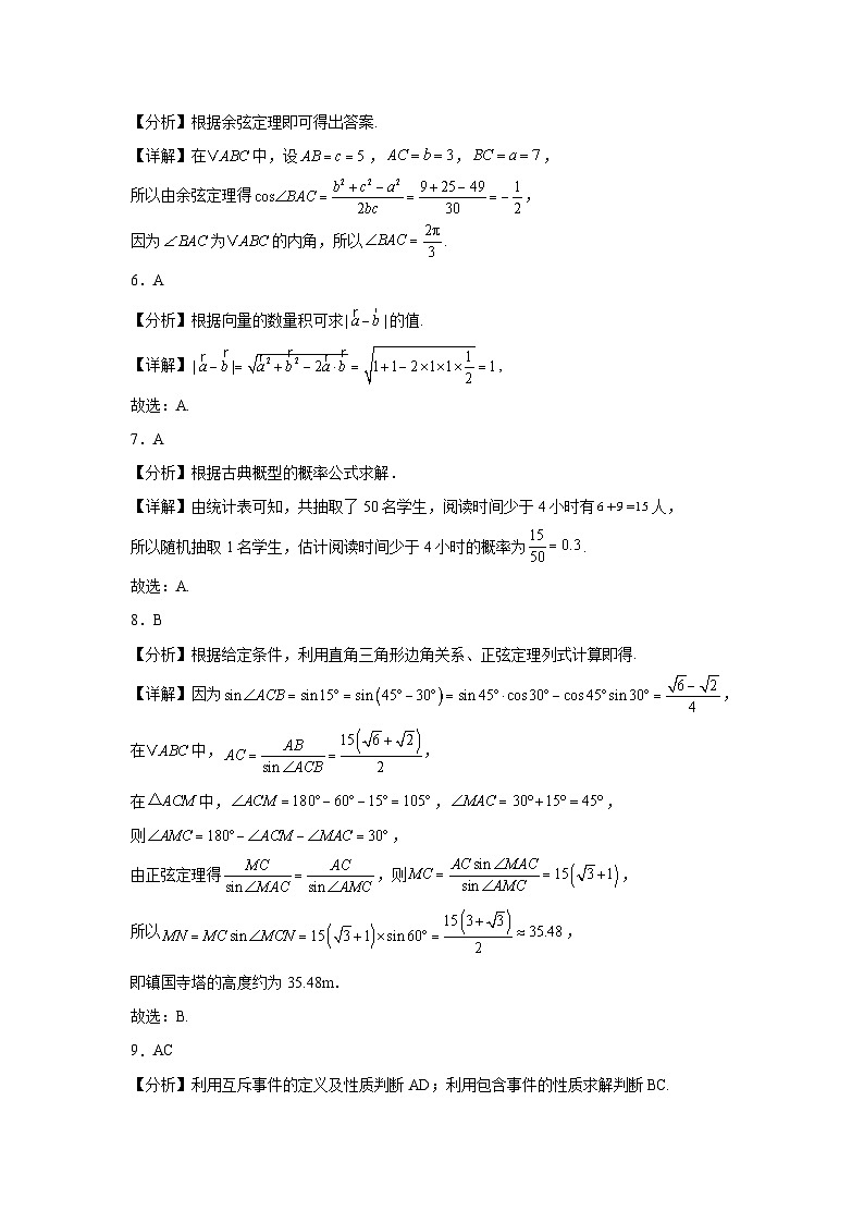 高二年级开学考试数学参考答案第2页