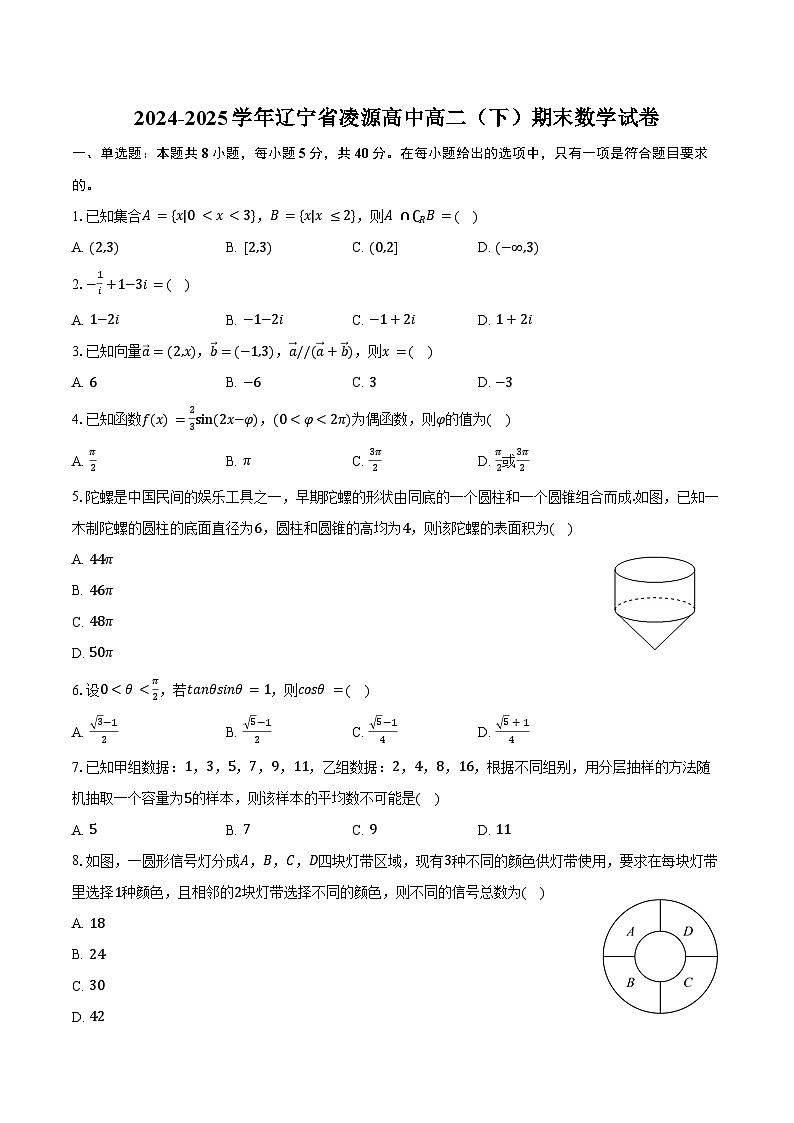 2024-2025学年辽宁省凌源高中高二（下）期末数学试卷（含答案）第1页