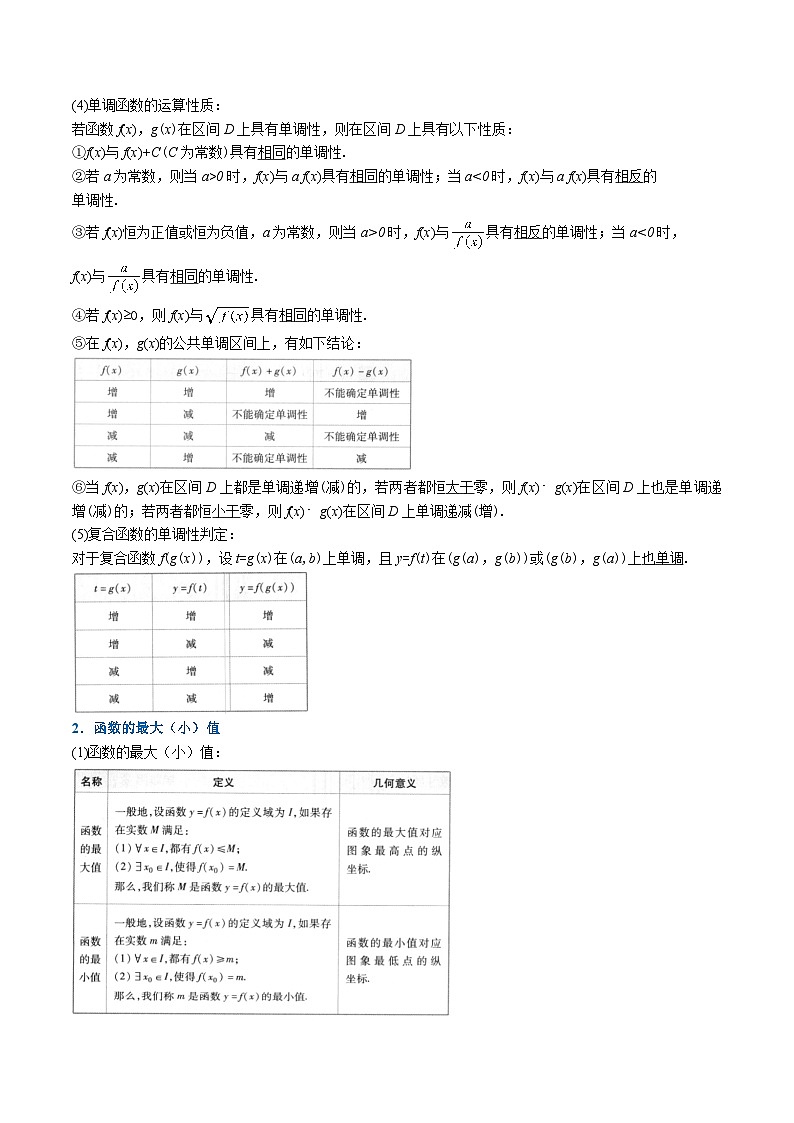 （人教A版）必修一高一数学上册同步题型讲与练专题3.2 函数的基本性质（原卷版）第2页