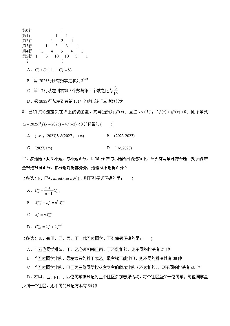 2024-2025学年山东省枣庄市高二（下）期中数学试卷（含解析）第2页