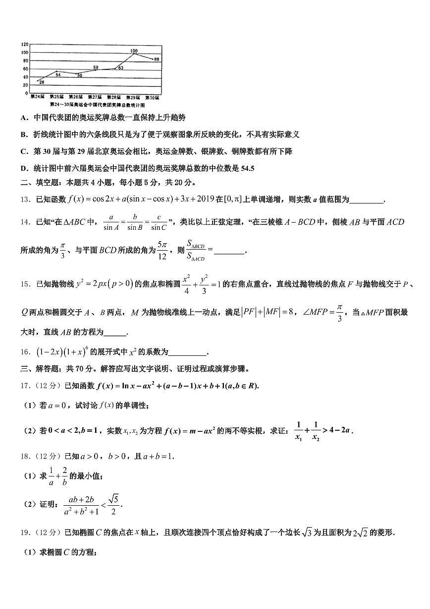 2024-2025学年和田市高考全国统考预测密卷数学试卷含解析第3页