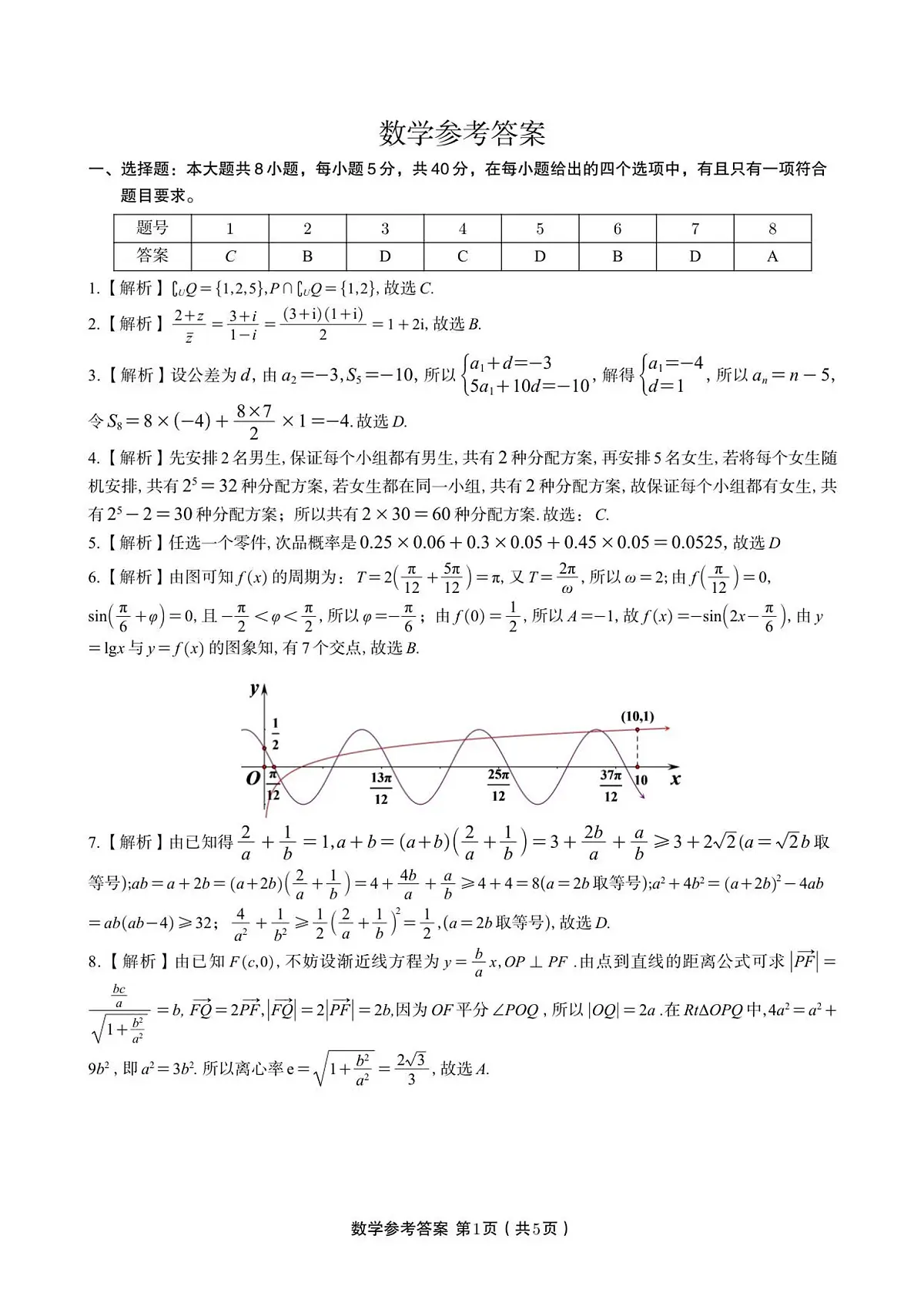 安徽安庆一中2026届高三上学期8月开学考试+数学答案第1页