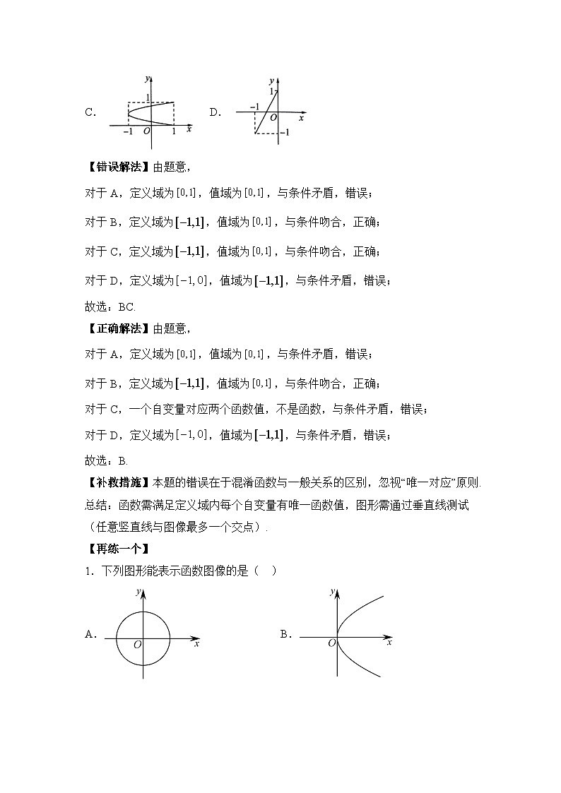 3.1函数的概念及其表示【错题归纳】（我的错题本）人教A必修一第3页