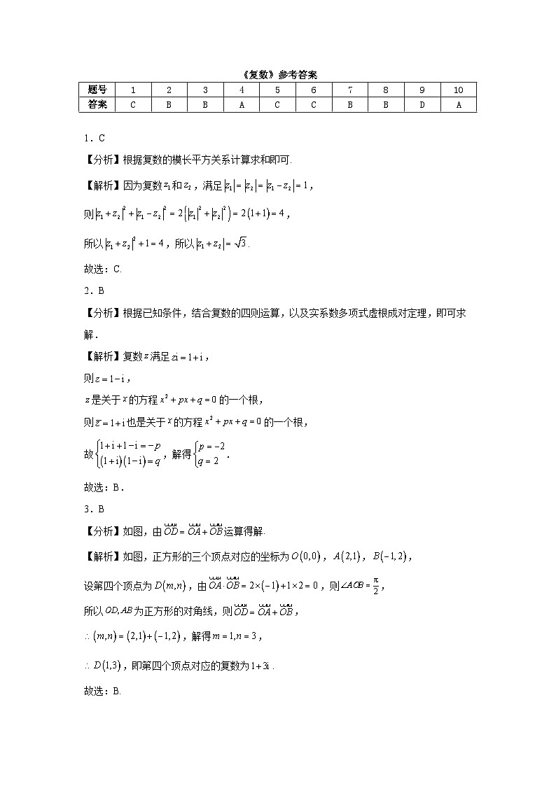 2026年高考数学一轮复习分层练习（中档题）02：复数（10题）（含答案详解）第3页