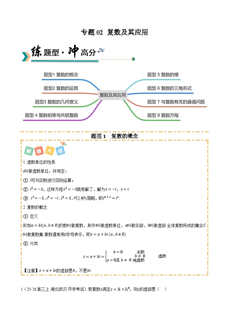 专题02 复数及其应用 （题型清单）（解析版）【上好课】2026年高考数学一轮复习讲练测（全国通用）第1页