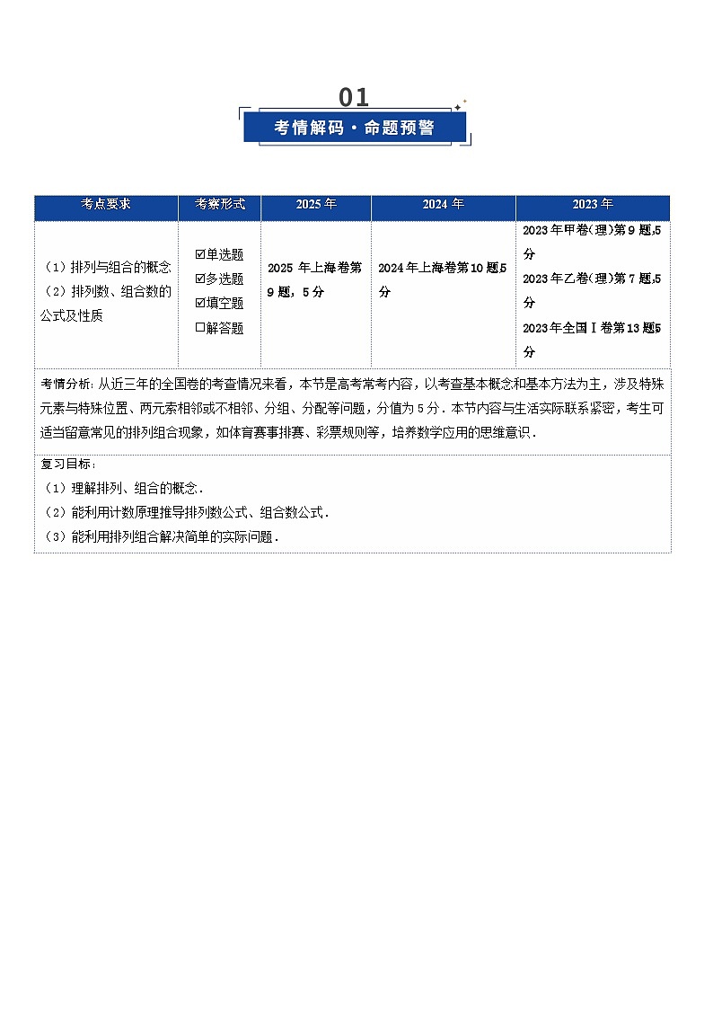 第02讲 排列、组合（复习讲义）（全国通用）（原卷版）【上好课】2026年高考数学一轮复习讲练测（全国通用）第2页