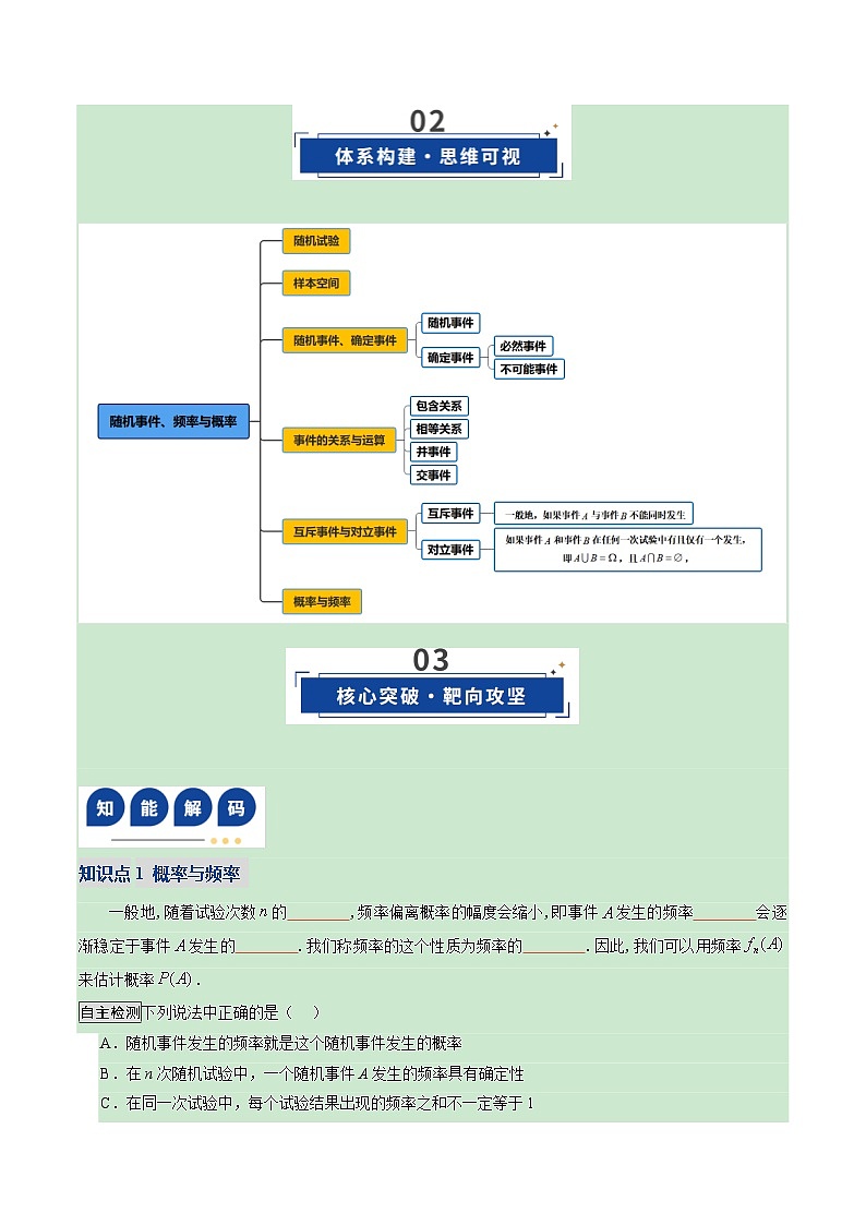 第04讲 随机事件、频率与概率（复习讲义）（全国通用）（原卷版）【上好课】2026年高考数学一轮复习讲练测（全国通用）第3页