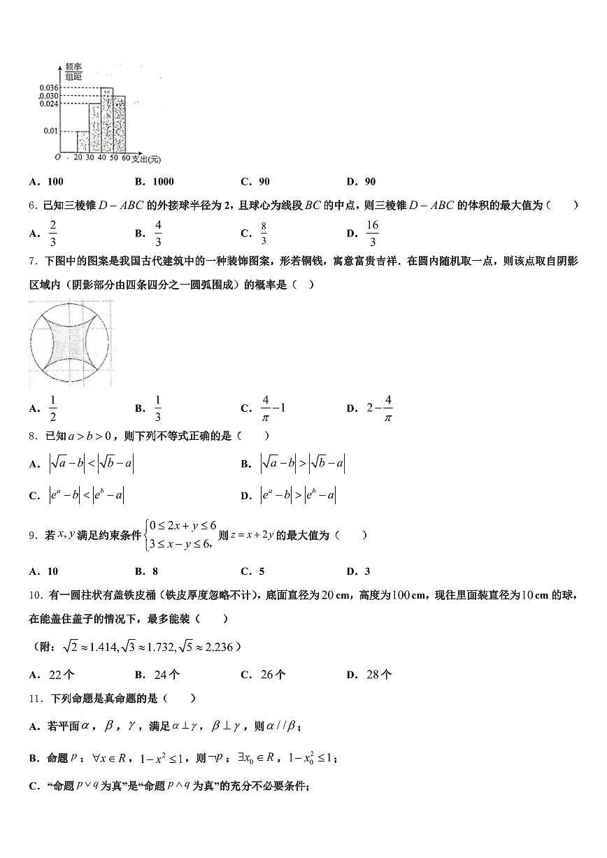 2025年湖南省长沙市浏阳市高三下学期第六次检测数学试卷含解析第2页