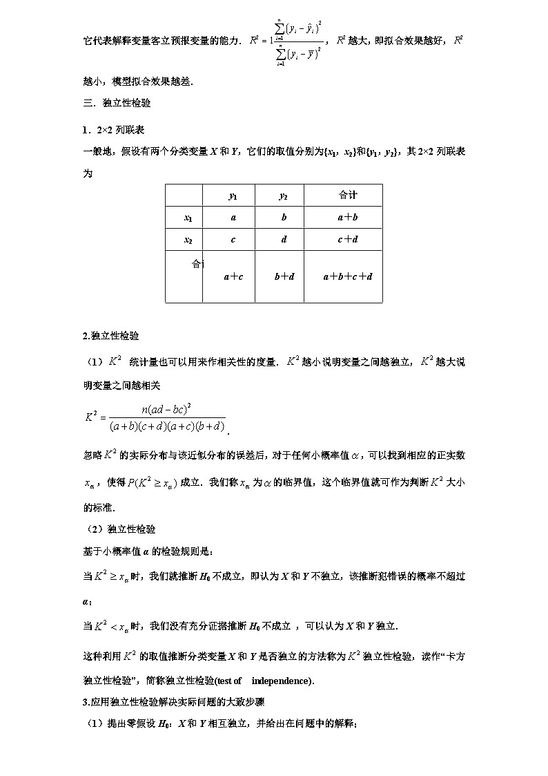 2026年高考数学一轮专题复习资料  106. 回归分析与独立性检验第2页