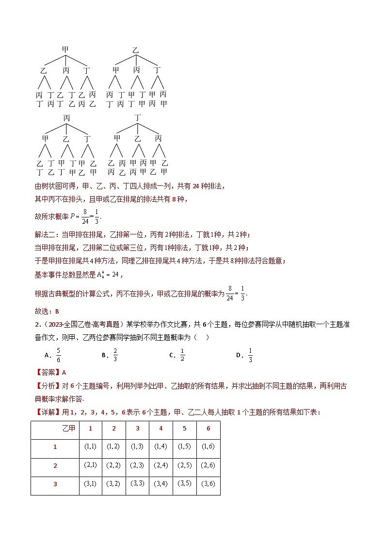 专题07 事件与概率 小题综合（教师卷）第3页