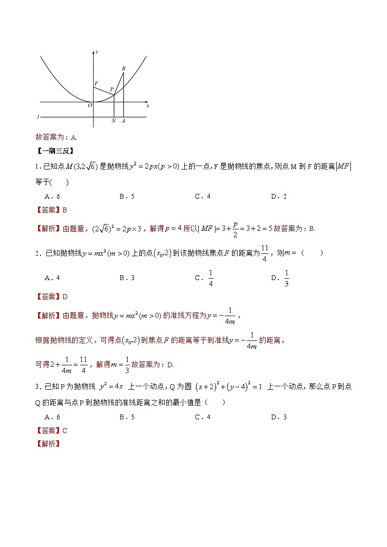 （人教A版）选择性必修一高二数学上册同步精讲精练3.3 抛物线（解析版）第3页