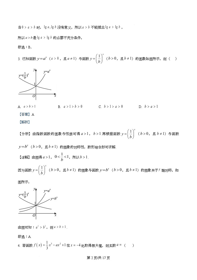 四川省绵阳市南山中学实验学校2026届高三上学期9月零诊考试数学试题 Word版含解析第2页